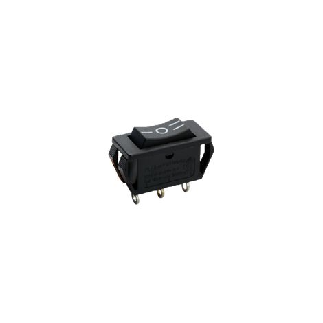 Bouton à bascule noir lumineux 250V 11x30mm, unipolaire 2NO, ON/OFF/ON / 091 231