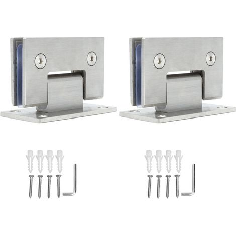 2 Stück Glastürscharniere, robuste Glastürscharniere, 90-Grad-Edelstahl-Badezimmertürklemme, langlebig für Badezimmer und Toilette (1/5)