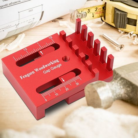Mini-Spaltlehre für Holzbearbeitung, Tiefenmesslineal aus Aluminiumlegierung, Sägezahnlineal (1/5)