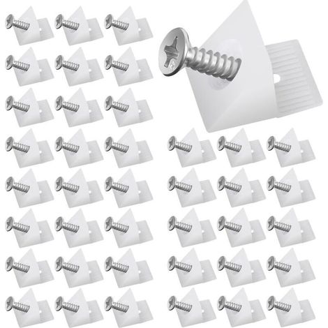 Cales en plastique pour tiroirs de meubles, connecteurs de fond de tiroir avec vis, supports de fixation, renforts de tiroir et stabilisateurs de connecteur arrière pour réparer les étagères et les me (1/4)