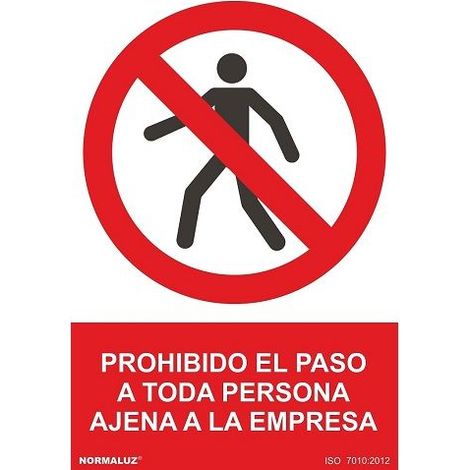 Señal Prohibido El Paso Persona Ajena PVC 40x30 cm Rojo