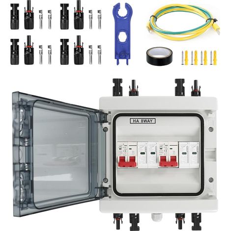 DC-PV-Solar-Kopplungsbox, 40 A/500 V Überspannungsschutz (2 Eingänge, 2 Ausgänge) Wasserdichter Solar-Leistungsschalter IP65 für Solarmodule (1/5)