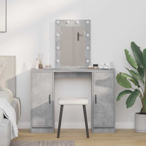 vidaXL Tavolo da Trucco con porta Grigio chiaro 102 x 33 x 135 cm (1/5)