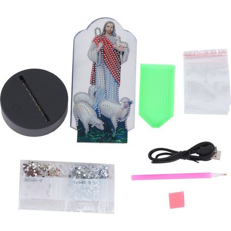 DIY-Diamantmalerei-Set, 7 Farben, LED-Nachtlicht, Diamantstickerei, Heimdekoration DP09 (1/5)