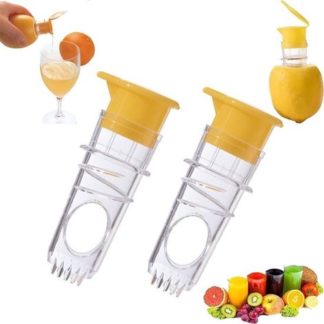 Exprimidor de limones de 2 piezas con tapa de rosca - Exprimidor de limones de plástico - Exprimidor de limones - Exprimidor compacto con tapa (1/5)