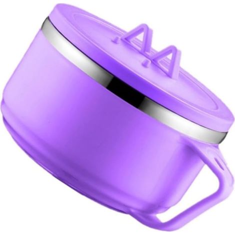 Boîte à bento PRETYZOOM en acier inoxydable violet avec couvercle (1/5)
