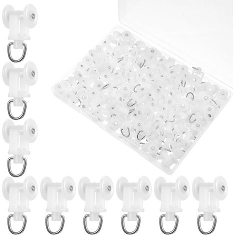Crochets de douche, rails de rideaux, rails de rideaux coulissants, rails en plastique à double roue, en stock, pour rideaux de plafond et cloisons. (1/5)