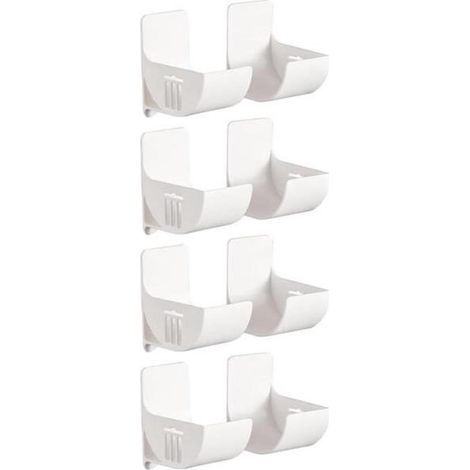 Porte-rouleaux de papier aluminium - 4 paires - Supports pour rouleaux de papier sulfurisé - Autocollants - Plastique - Boîte de rangement murale - Convient pour le papier sulfurisé, le film alimentai (1/5)