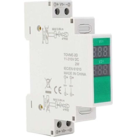 Voltmètre sur Rail DIN DC 11V à 310V, plage de tension, affichage numérique LCD, compteur à montage Din (1/5)