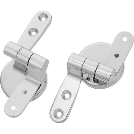 Charnière de Fixation Argenté pour Abattant Wc en Alliage de Zinc, Installation Sécurisée, Lot de 2 set de set de Pièces pour Siège de Toilette (1/5)
