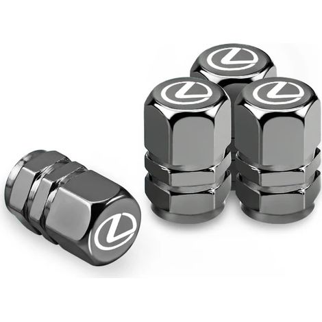 (Gris) 4 bouchons de valve de pneu en métal pour voiture, compatibles avec ES RX LS IS NX CT LX IS250 IS200 CT200h GS300 LS430 LX570