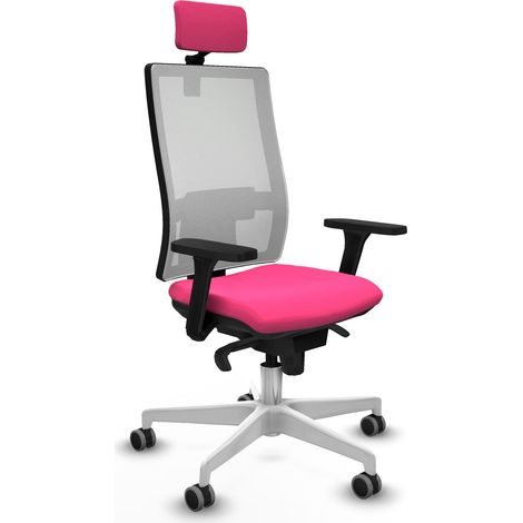 Horna sincro malla blanca similpiel rosa brazos 3D base blanca cabecero 2D ruedas 65mm engomadas (1/5)