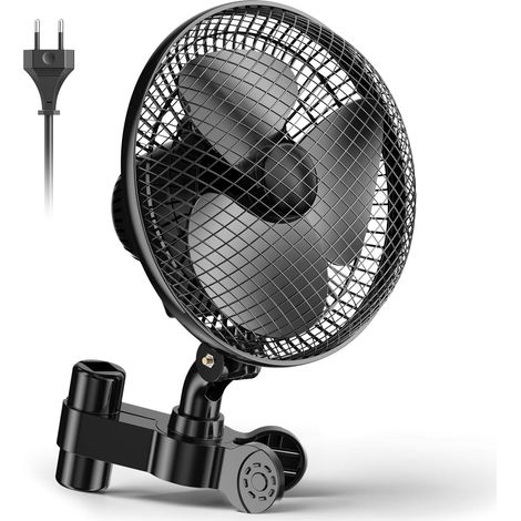 20W Ventilateur de Culture avec Clip, Ventilateur de siège arrière de voiture 2 vitesses (1500/2100 tr/min), oscillation verticale de 120° et horizontale de 90°, pince réglable (0,59" - 1") (1/5)