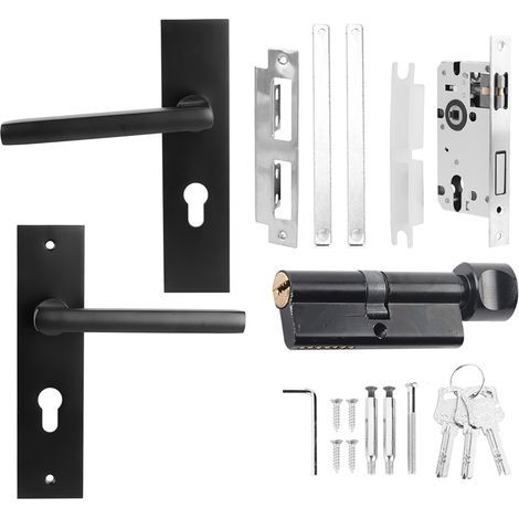 Ultra-quiet zinc alloy interior split lock, single cylinder door handle set for wood (1/5)