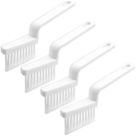 Lot de 4 brosses à récurer pour joints - Poils rigides en forme de V - Brosse de nettoyage pour la douche, la salle de bain et la cuisine - Pour carrelage, sol, fente de porte (1/4)