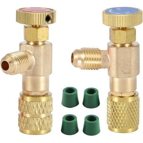 Vanne De Charge De Refrigerant R22 R410, Soupape De Securite De Liquide Refrigerant De Climatisation Vannes De Controle De Debit En Cuivre Soupape De Securite En Cuivre Et Fluor (1/4)
