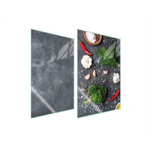 PANNELLO PROTETTIVO IN VETRO PER CUCINA 2x35x52 ARDESIA (1/5)