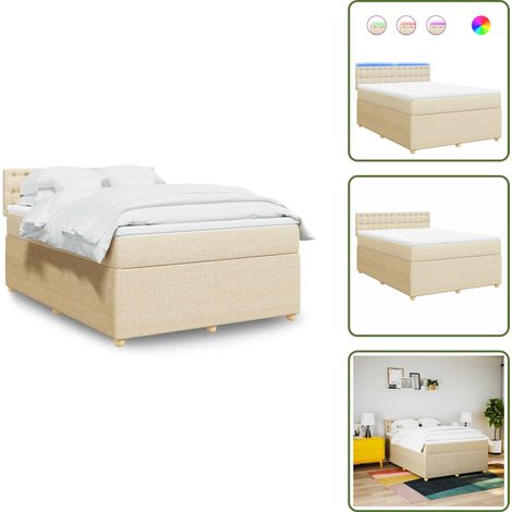 Boxspringbett mit Matratze Creme 160x200 cm Stoff - Boxspringbett - Boxspringbetten - Bett - Bettgestell (1/5)