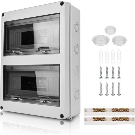 Coffret Electrique Etanche Exterieur Boîtier: Boîte Etanche Electrique Exterieur IP65, Tableau Electrique 2 Rangées, Boîtier Electrique Etanche, Coffret Electrique 24 Modules Pour Disjoncteur Mural