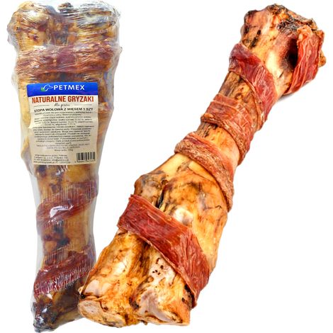 Friandise naturelle pour chien, Jarret de bœuf avec viande, Petmex, 1 pièce.