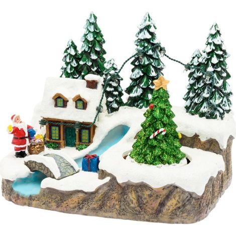 Villaggio con Albero Rotante h 15 cm LOTTI