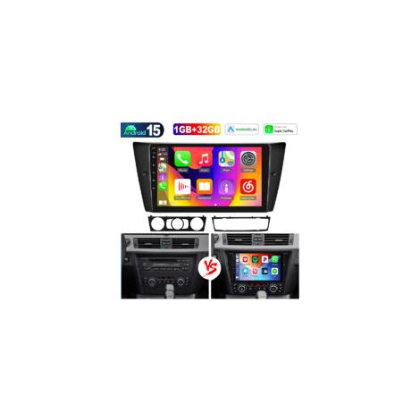 Apple CarPlay pour BMW Série 3 E90 E91 E92 E93, autoradio Android 15 pouces avec Bluetooth - 1+32G