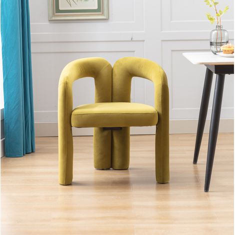Set de 2 sillas de comedor 64x50.5x71 cm verde oliva en terciopelo con respaldo envolvente (1/5)
