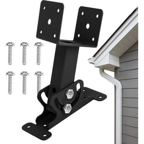 Supports de rehausseur de toit de terrasse, supports de rehausseur de toit de pergola  Supports de poutre de toit en bois en forme de selle,Supports antirouille réglables de poutre montante (1/5)