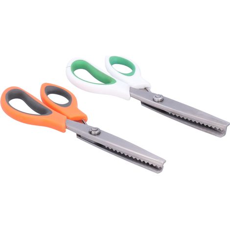 Lot de 2 ciseaux à tissu ondulés et dentelés en acier inoxydable, ciseaux multi-usages pour la maison (1/5)