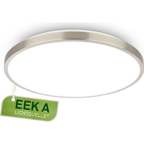 Kaida Deckenleuchte Ø33 cm - 12,7W, 2900lm, LED, mit EEKA Lichtquelle, Neutralweiß, Nickel-matt