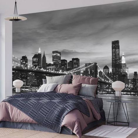 Papier peint panoramique - Panorama New York Noir et Blanc - 130 cm x 86 cm (1/4)