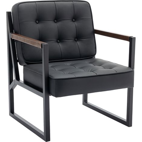 Smartue  - Poltrona di design, comoda poltrona imbottita con piedini in metallo per soggiorno, camera da letto, sala d'attesa e ufficio
