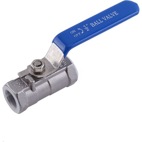1/2'' inch Threaded 1pc Ball Valve Female Stainless Steel SS 304 BSPT For Water Oil Gas (1/5)
