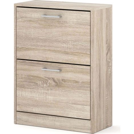 Meuble à chaussures ADA 2D avec 2 abattants – chêne sonoma