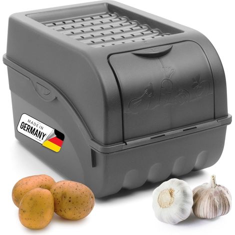 Boîte rangement pommes de terre 5 L gris anthracite empilable