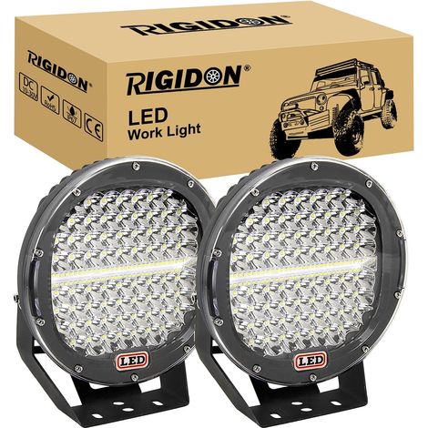 2 Pcs rampe de phare led, Noir 9 pouces 294W 12V 24V lampe, spotlight pour offroad Véhicule Voiture camions SUV ATV 4x4 bateau,6000k blanc led headlight, projecteur, feu antibrouillard (1/5)