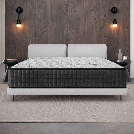 Matelas GAMMA 160x200 cm-Hybride-30 CM-Ressorts Ensachés-Mémoire de Forme-Mousse HR 35 kg-Latex-Confort mi-ferme-Réversible