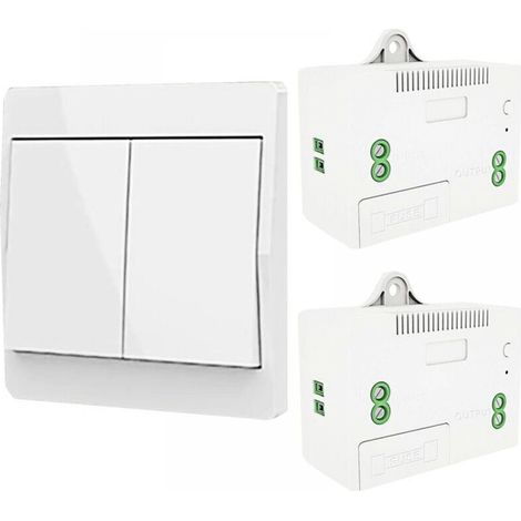Interrupteur d'éclairage auto-générant sans fil, interrupteur à radiofréquence et récepteur de relais, contrôleur avec fusible, interrupteur cinétique sans batterie (Kit 1 voie 2 clés) (1/5)