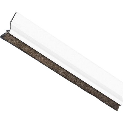 Joint de porte pour les portes d'entrée ou de passage Joint adhésif à superposer Brosse en poils Lame de plastique entre les brosses 82 cm Blanc Aluminium