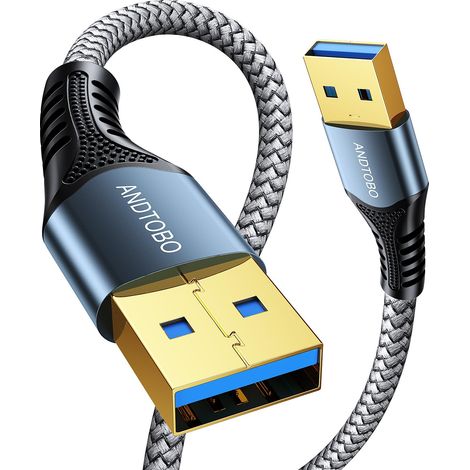 Câble Double USB 3.0 [0,5M], Cable USB a vers USB a 5Gbps pour Refroidir les Ordinateurs Portables, Disques Durs, Ordinateurs, Lecteurs Blu-Ray, DVD (1/5)