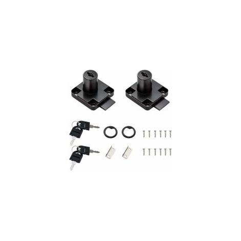 Set di 2 serrature nere per cassetti da ufficio con 4 chiavi universali, viti a base quadrata, serratura di sicurezza fissa per mobili, ante di armadi, cassette postali, vetrine - Crezuo (1/4)