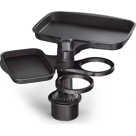 Car Cup Holder Tray - Car Cup Extender - 4-in-1 Swivel Tray - Adjustable Travel Food Tray - Multifunctional Car Holder Extender - Rotating (1/5)