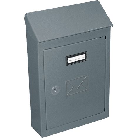 Cassetta Postale in Acciaio con Tetto FERLIVING - Misura 2 - Grigio