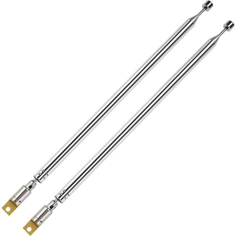 2 Pieces 100cm 7 Sections Telescopic Antenna, Portable FM Telescopic Antenna, Portable FM Radio Antennas, for TV Dab AM/FM Stereo Reception (1/5)