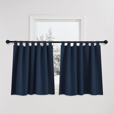 2 PCs Rideau, Occultant Thermique, Polyester, 7 Pattes, Cuisine Petite Fenêtre