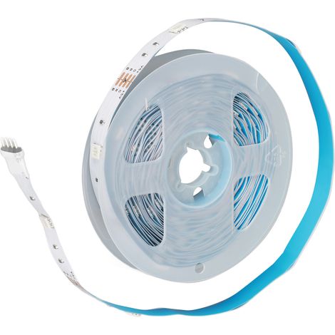 Bande LED RGB avec bouton-poussoir, 5 V, 3 fonctions, idéale pour chambre, cuisine, fêtes et festivals. Longueur : 3 m / 9,8 pi. (1/5)