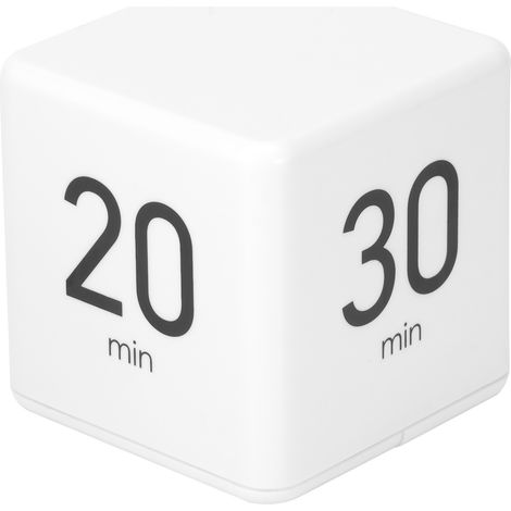 Minuteur numérique cubique à capteur de gravité avec affichage, gestion du temps pour la maison, la cuisine, l'école et le bureau (15-20-30-60 minutes) (1/5)