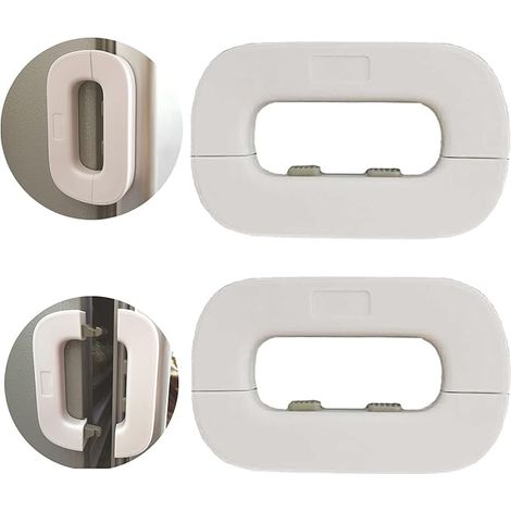 Lot de 2 loquets de porte pour réfrigérateur domestique - Sécurité enfant et bébé - Adhésif - Aucun outil ni perçage requis. (1/5)