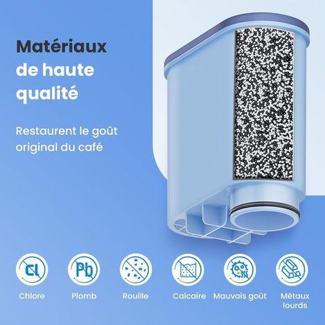 Mutital Pack de 4 filtres à eau pour cafetière compatible avec Philips AquaClean, filtre pour machine à expresso 3200, adapté aux cafetières automatiques, filtre anti-calcaire dédié (CA6903) (1/4)