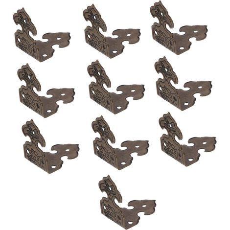 10 protège-coins décoratifs marron laiton/bois style vintage (1/5)